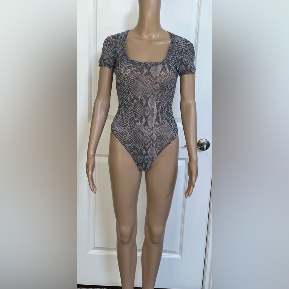 Freepeople Sheer Snakeskin Bodysuit